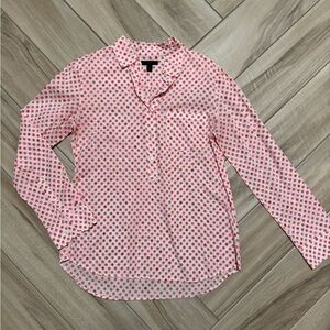 J. Crew Womens Coral and White Button Down Shirt